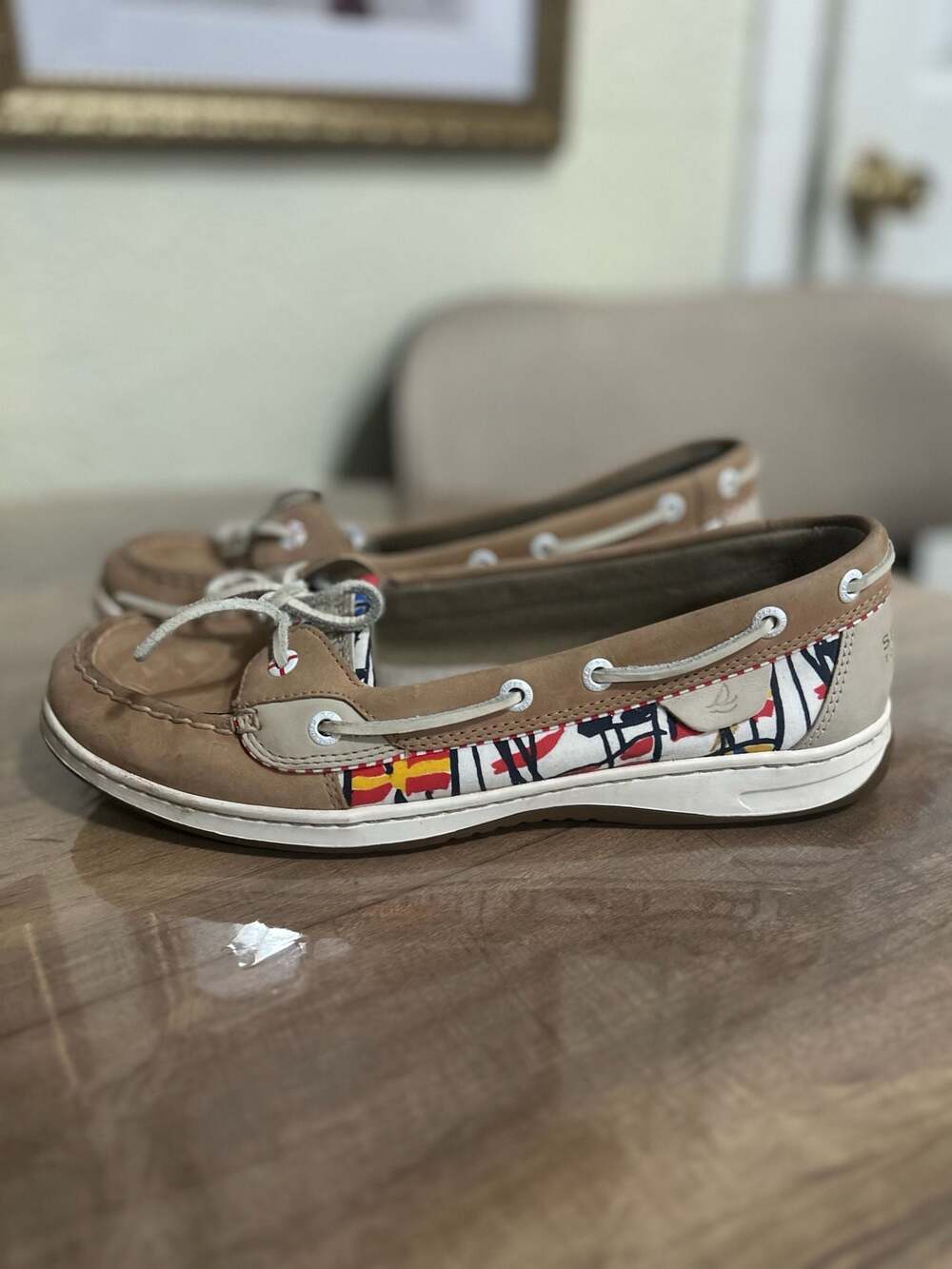 Sperry Top-Sider Women's Angelfish Signal Flag Print Leather Boat Shoes